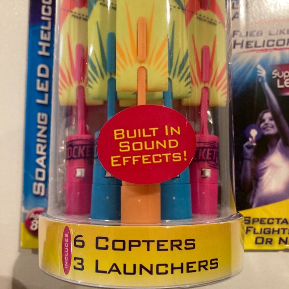 Rocket Copters Slingshot LED Light Up Helicopters - Picture 4 of 4